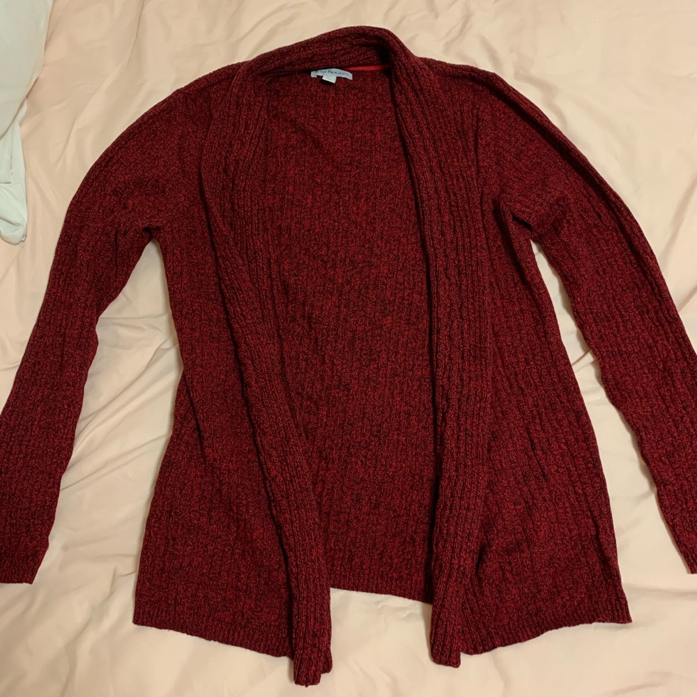 Red cardigan